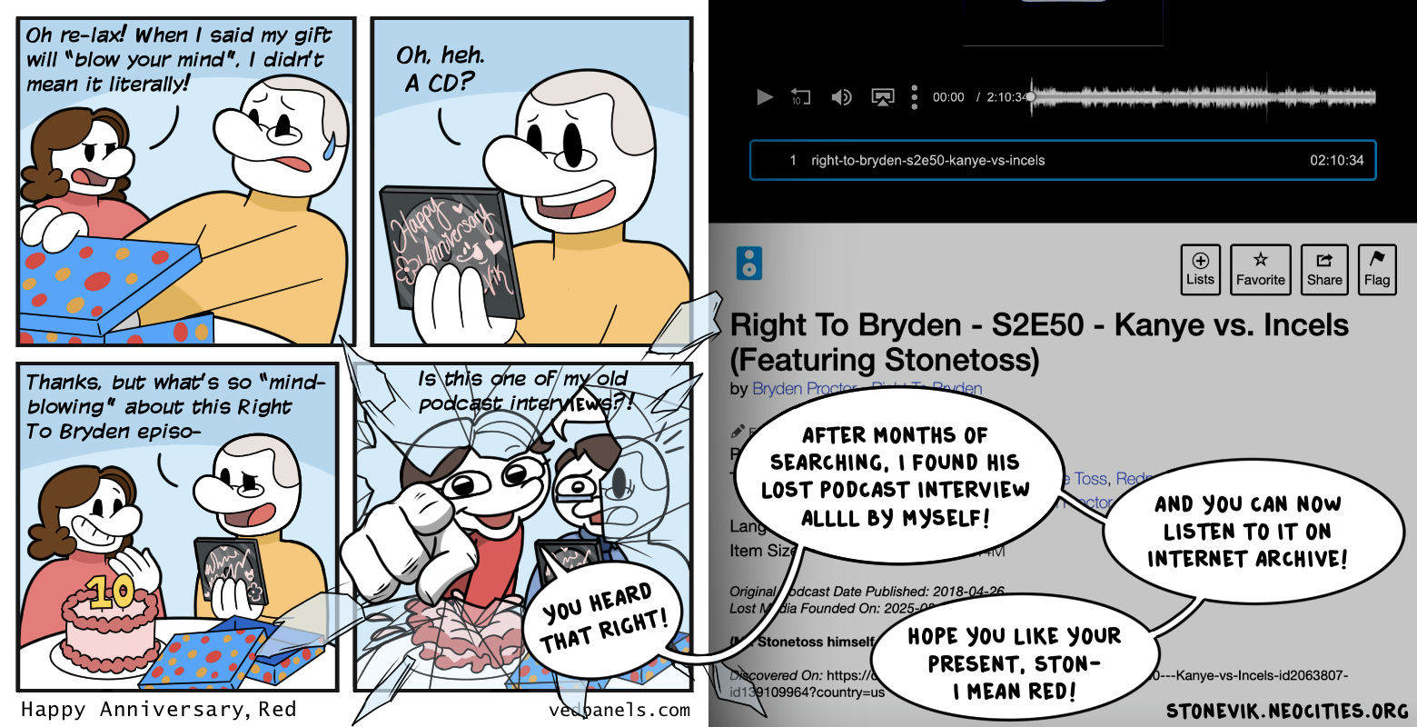 I want to give a very special thanks to Mr. Ye’s dragon energy in helping me find this long lost treasure. stonevik comic about redpanels’ 10th anniversary and finding lost media